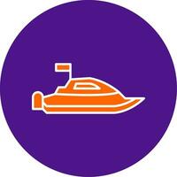 Speed Boat Line Filled Circle Icon vector