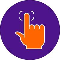 Finger Print Line Filled Circle Icon vector