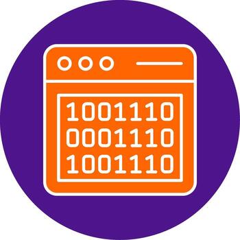 Binary Code Line Filled Circle Icon vector