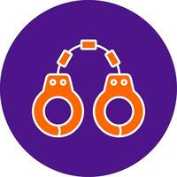 Handcuffs Line Filled Circle Icon vector