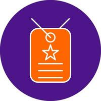 Army Dog Tag Line Filled Circle Icon vector