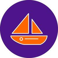 Dinghy Line Filled Circle Icon vector