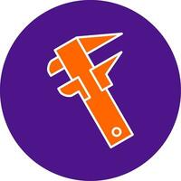 Caliper Line Filled Circle Icon vector