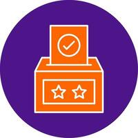 Voting Box Line Filled Circle Icon vector