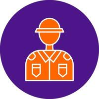 Soldier Line Filled Circle Icon vector
