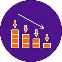 Crash Line Filled Circle Icon vector