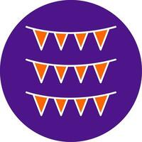 Bunting Line Filled Circle Icon vector