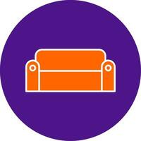Sofa Line Filled Circle Icon vector