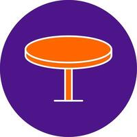 Round Table Line Filled Circle Icon vector