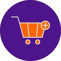 Add To Cart Line Filled Circle Icon vector