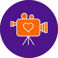 Wedding Video Line Filled Circle Icon vector