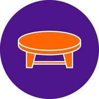 Coffee Table Line Filled Circle Icon vector