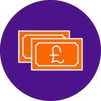 Pound Currency Line Filled Circle Icon vector
