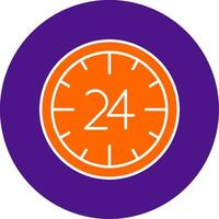 24 Hours Line Filled Circle Icon vector