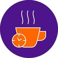 Break Time Line Filled Circle Icon vector