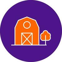 Barn Line Filled Circle Icon vector