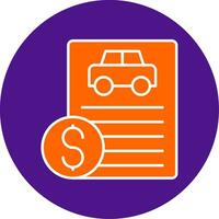 Car Loan Line Filled Circle Icon vector