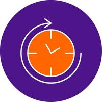 Clockwise Line Filled Circle Icon vector
