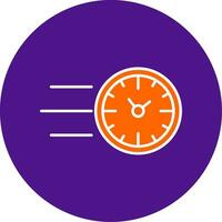 Fast Time Line Filled Circle Icon vector