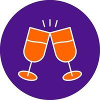 Cheers Line Filled Circle Icon vector