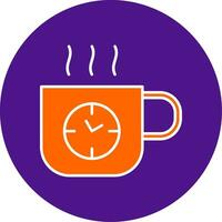 Coffee Time Line Filled Circle Icon vector