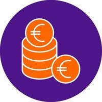 Euro Line Filled Circle Icon vector