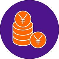 Yen Line Filled Circle Icon vector