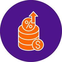 Interest Rate Line Filled Circle Icon vector
