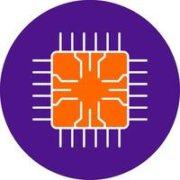 Chip Line Filled Circle Icon vector