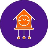 Cuckoo Clock Line Filled Circle Icon vector