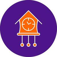 Cuckoo Clock Line Filled Circle Icon vector