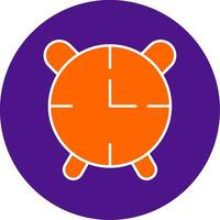 Alarm Clock Line Filled Circle Icon vector