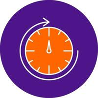Round Clock Line Filled Circle Icon vector
