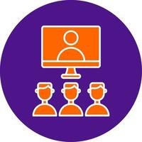 Virtual Class Line Filled Circle Icon vector