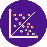 Scatter Graph Line Filled Circle Icon vector