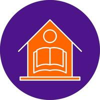 Home School Line Filled Circle Icon vector