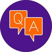 Question And Answer Line Filled Circle Icon vector