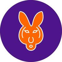 Kangaroo Line Filled Circle Icon vector