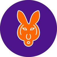 Kangaroo Line Filled Circle Icon vector