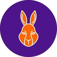 Rabbit Line Filled Circle Icon vector