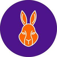 Rabbit Line Filled Circle Icon vector