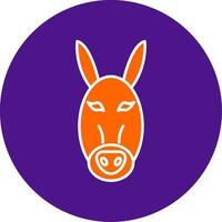 Donkey Line Filled Circle Icon vector