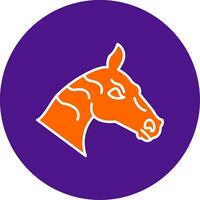 Horse Line Filled Circle Icon vector