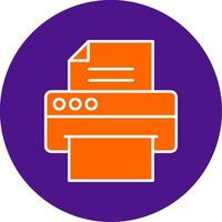 Printer Line Filled Circle Icon vector