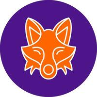 Fox Line Filled Circle Icon vector