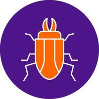 Beetle Line Filled Circle Icon vector