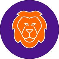 Lion Line Filled Circle Icon vector