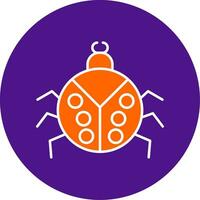 Beetle Line Filled Circle Icon vector