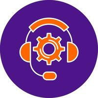 Technical Support Line Filled Circle Icon vector