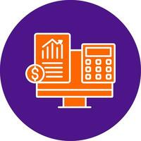 Accountant Line Filled Circle Icon vector
